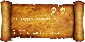 Pilinger Ditmár névjegykártya